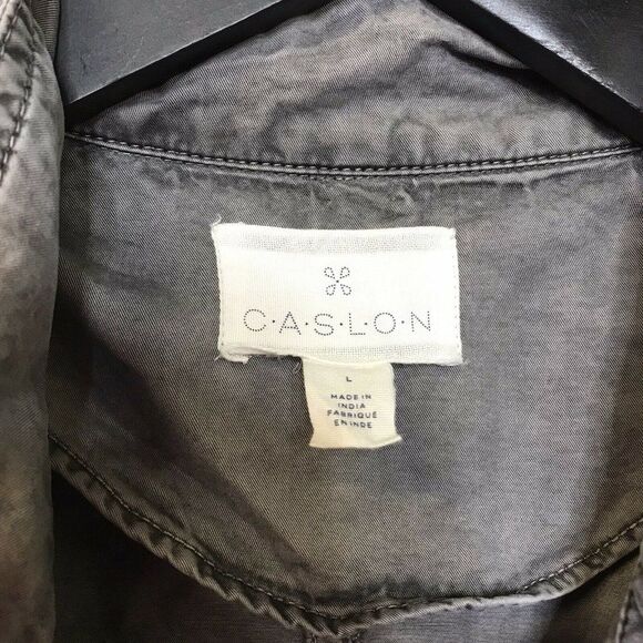 CASLON Women’s Utility Jacket Gray Wash 4 Pockets Casual Long Sleeve Siz… - Picture 6 of 14